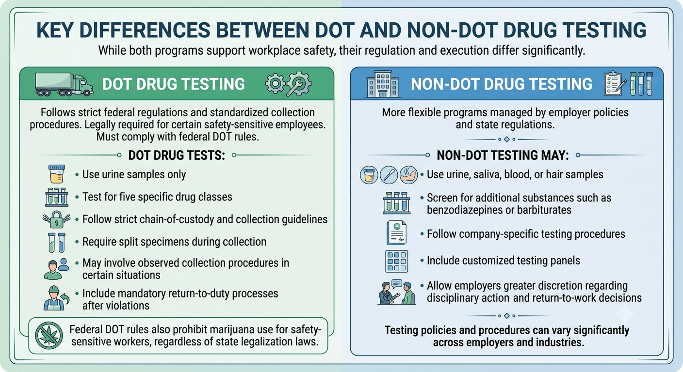 Differences Between DOT and Non-DOT Drug Testing